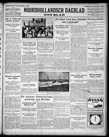 Noord-Hollandsch Dagblad : ons blad 1939-03-31