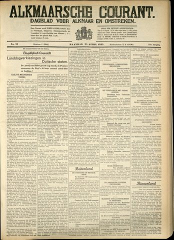 Alkmaarsche Courant 1932-04-25