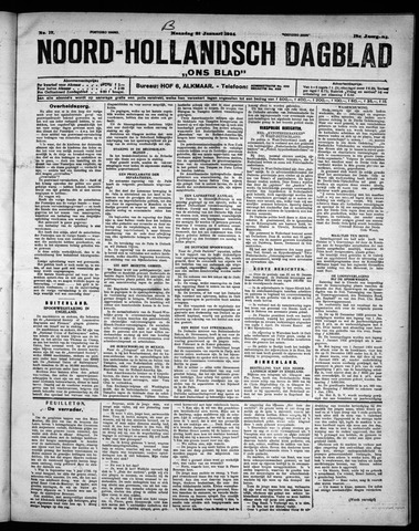 Noord-Hollandsch Dagblad : ons blad 1924-01-21