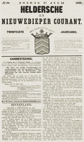 Heldersche en Nieuwedieper Courant 1862-07-27