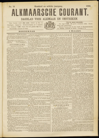 Alkmaarsche Courant 1906-03-01
