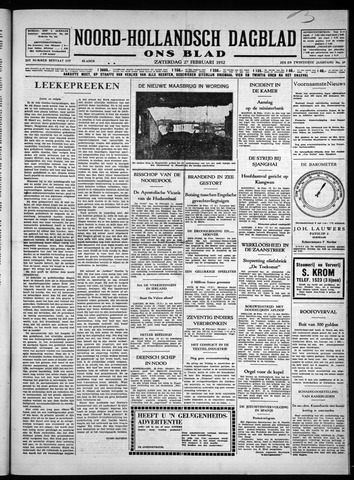 Noord-Hollandsch Dagblad : ons blad 1932-02-27