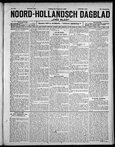 Noord-Hollandsch Dagblad : ons blad 1925-08-28