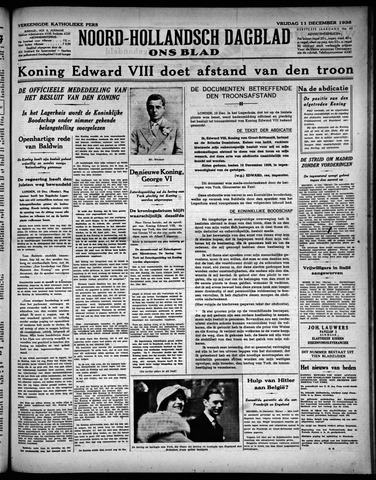 Noord-Hollandsch Dagblad : ons blad 1936-12-11