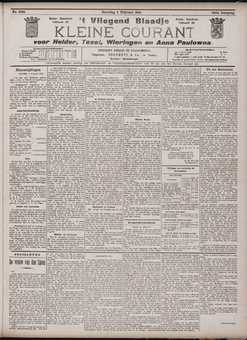Vliegend blaadje : nieuws- en advertentiebode voor Den Helder 1904-02-06