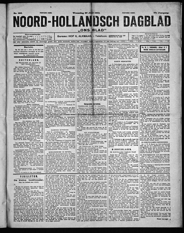 Noord-Hollandsch Dagblad : ons blad 1923-06-27