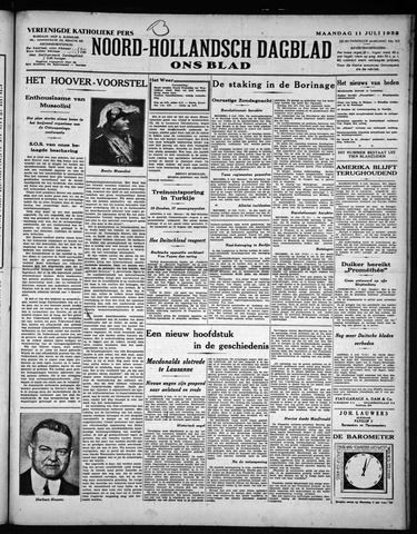 Noord-Hollandsch Dagblad : ons blad 1932-07-11