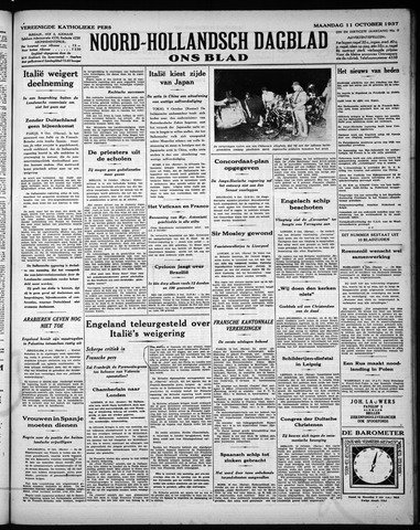 Noord-Hollandsch Dagblad : ons blad 1937-10-11