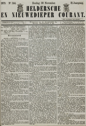 Heldersche en Nieuwedieper Courant 1873-11-30