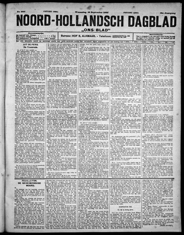 Noord-Hollandsch Dagblad : ons blad 1925-09-16