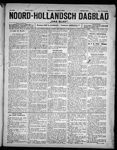 Noord-Hollandsch Dagblad : ons blad 1924-10-04