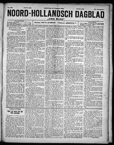 Noord-Hollandsch Dagblad : ons blad 1923-08-16