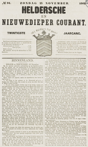 Heldersche en Nieuwedieper Courant 1862-11-23