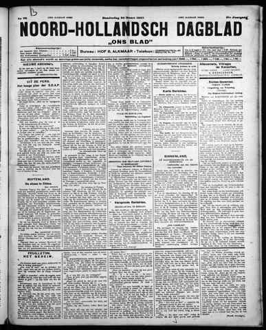 Noord-Hollandsch Dagblad : ons blad 1927-03-24