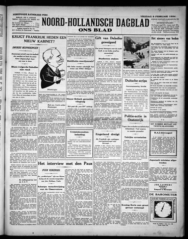 Noord-Hollandsch Dagblad : ons blad 1934-02-09