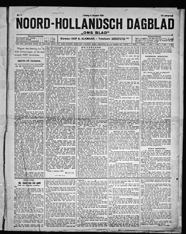 Noord-Hollandsch Dagblad : ons blad 1923-01-05