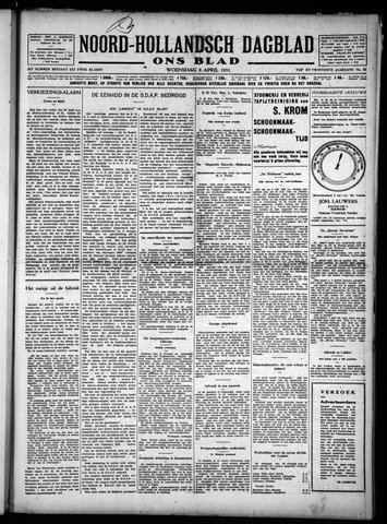 Noord-Hollandsch Dagblad : ons blad 1931-04-08