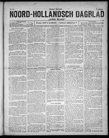 Noord-Hollandsch Dagblad : ons blad 1923-03-05