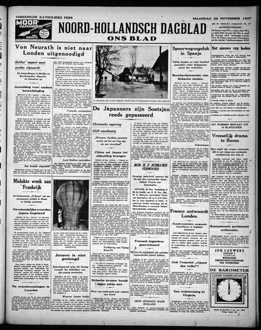 Noord-Hollandsch Dagblad : ons blad 1937-11-22