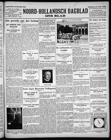 Noord-Hollandsch Dagblad : ons blad 1933-06-27