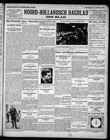 Noord-Hollandsch Dagblad : ons blad 1933-04-10