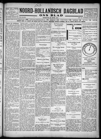 Noord-Hollandsch Dagblad : ons blad 1931-06-16