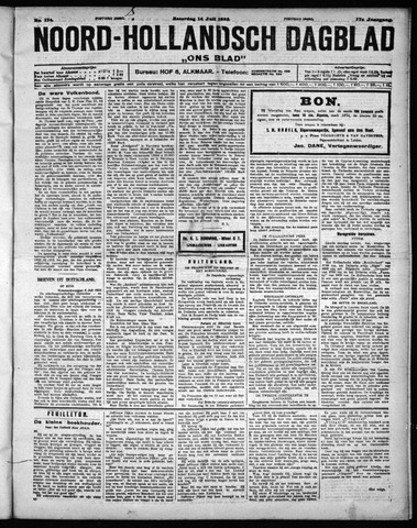 Noord-Hollandsch Dagblad : ons blad 1923-07-14