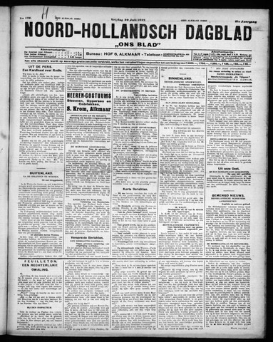 Noord-Hollandsch Dagblad : ons blad 1927-07-29