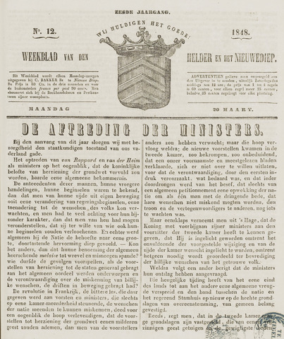 Weekblad van Den Helder en het Nieuwediep 1848-03-20
