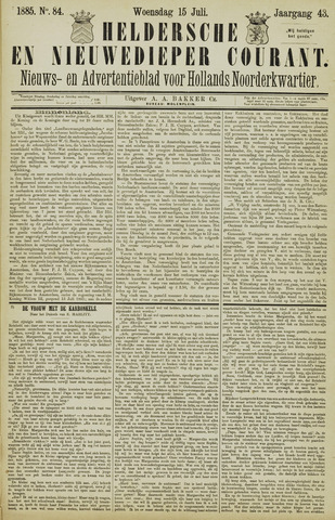Heldersche en Nieuwedieper Courant 1885-07-15