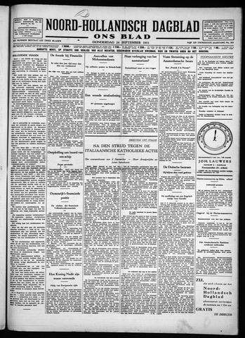 Noord-Hollandsch Dagblad : ons blad 1931-09-24