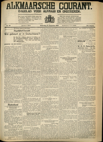 Alkmaarsche Courant 1932-08-27