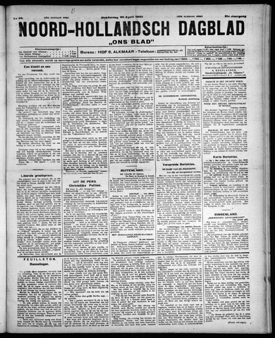 Noord-Hollandsch Dagblad : ons blad 1927-04-28
