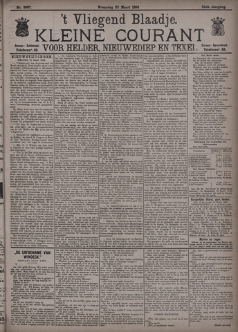 Vliegend blaadje : nieuws- en advertentiebode voor Den Helder 1893-03-22
