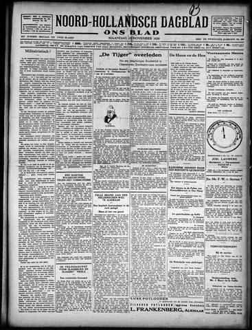 Noord-Hollandsch Dagblad : ons blad 1929-11-25