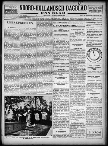 Noord-Hollandsch Dagblad : ons blad 1929-11-23