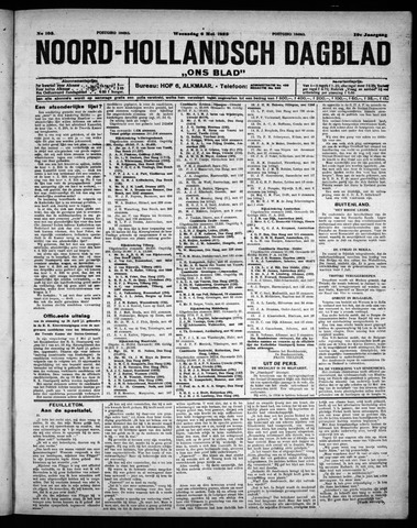 Noord-Hollandsch Dagblad : ons blad 1925-05-06