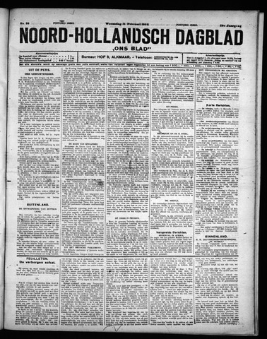 Noord-Hollandsch Dagblad : ons blad 1925-02-11