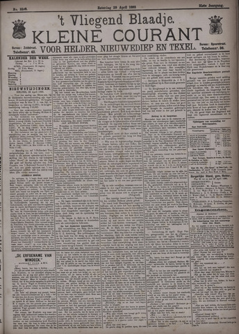Vliegend blaadje : nieuws- en advertentiebode voor Den Helder 1893-04-29
