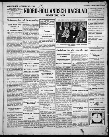 Noord-Hollandsch Dagblad : ons blad 1932-09-02