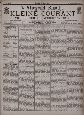 Vliegend blaadje : nieuws- en advertentiebode voor Den Helder 1886-03-20