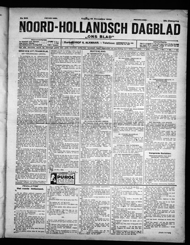 Noord-Hollandsch Dagblad : ons blad 1924-11-21