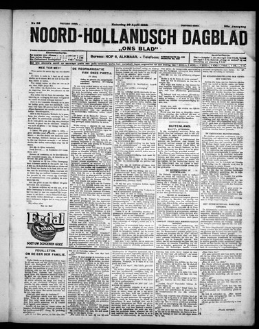 Noord-Hollandsch Dagblad : ons blad 1926-04-10