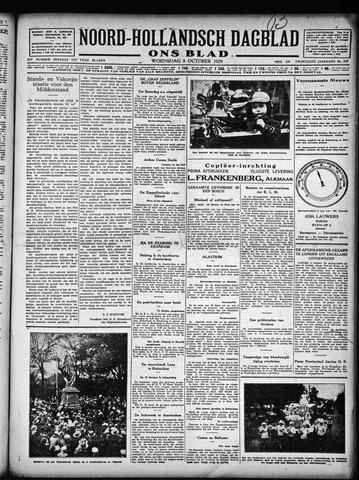 Noord-Hollandsch Dagblad : ons blad 1929-10-09