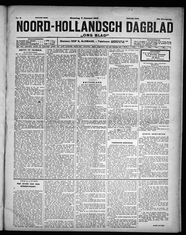 Noord-Hollandsch Dagblad : ons blad 1924-01-07