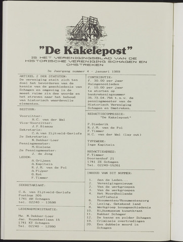 Kakelepost - Schagen 1989