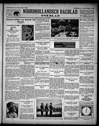 Noord-Hollandsch Dagblad : ons blad 1938-09-03