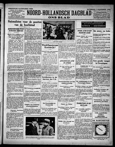 Noord-Hollandsch Dagblad : ons blad 1936-11-07