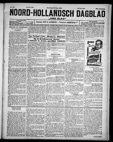 Noord-Hollandsch Dagblad : ons blad 1926-08-21