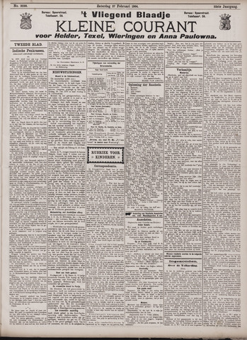 Vliegend blaadje : nieuws- en advertentiebode voor Den Helder 1904-02-27